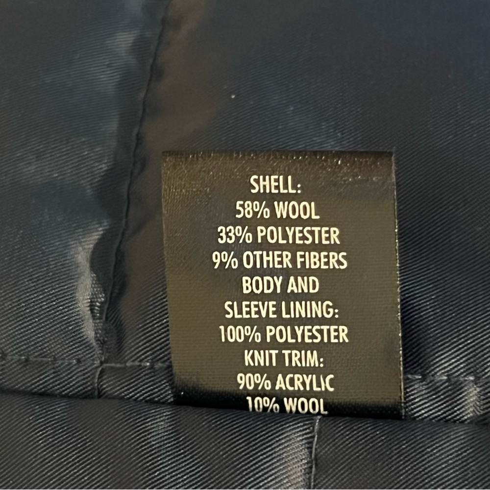 NWOT Joseph Abboud Men's Wool blend Black Peacoat Sz L coastal Winter - Picture 11 of 14